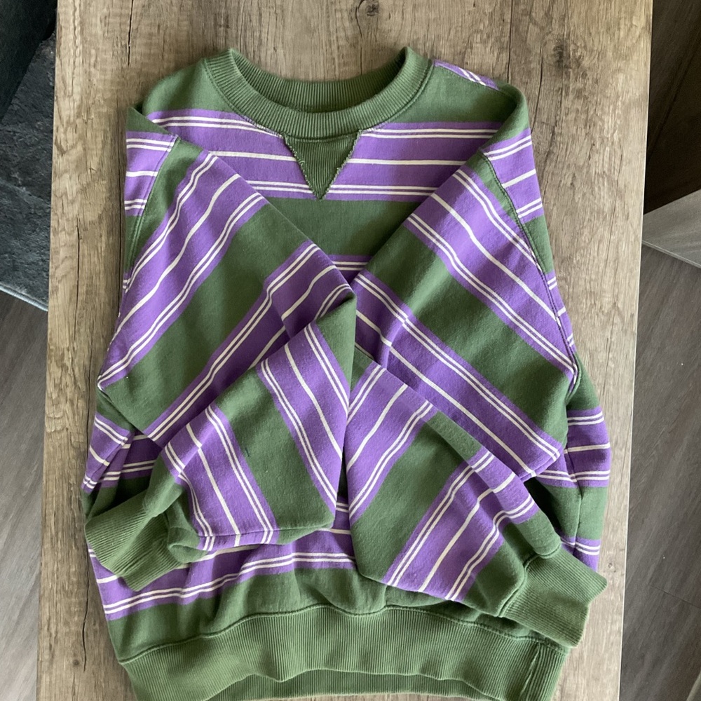 Urban Outfitters Skate Striped Crew Neck Sweatshirt